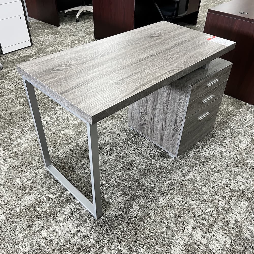 grey laminate coaster desk with box box file, open box office furniture
