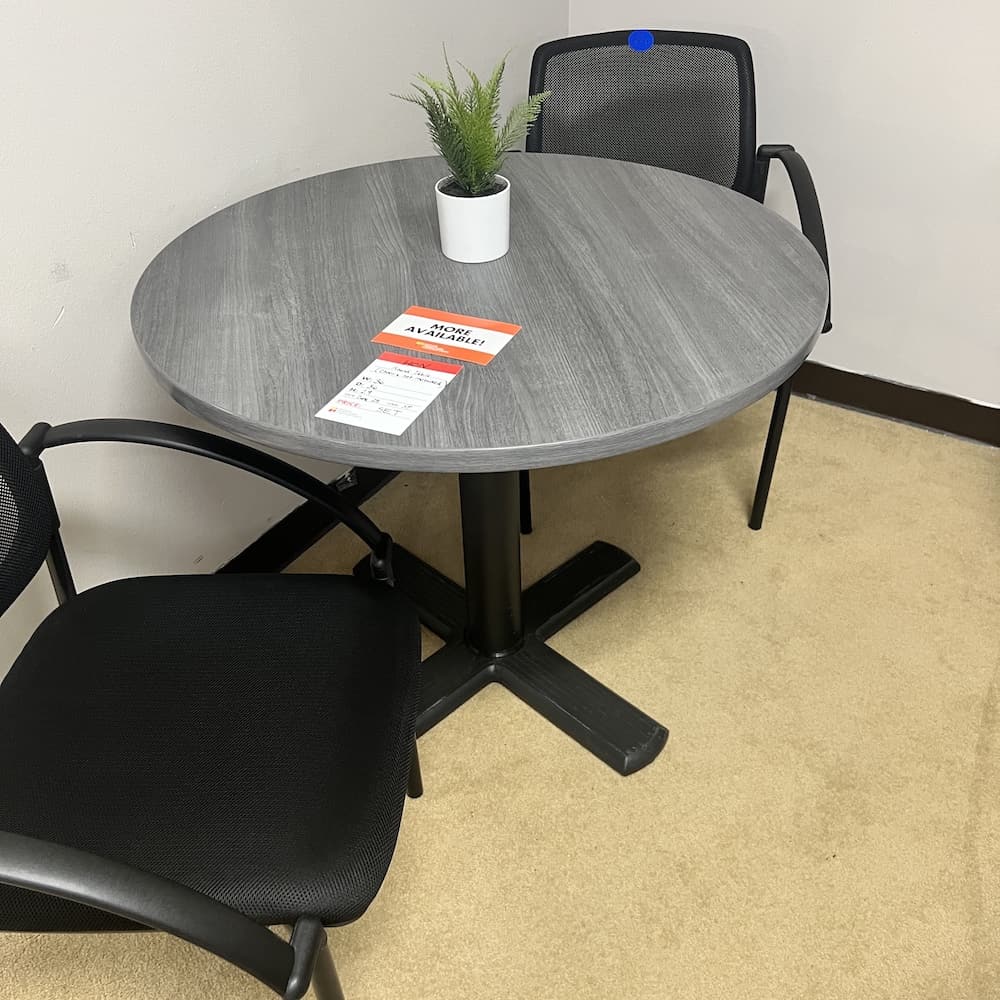 hon brand grey laminate desk with double pedestal, used office furniture