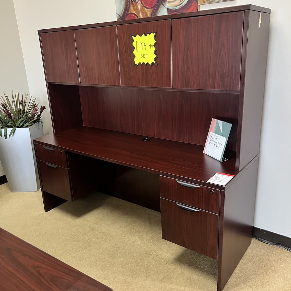 mahogany laminate desk set