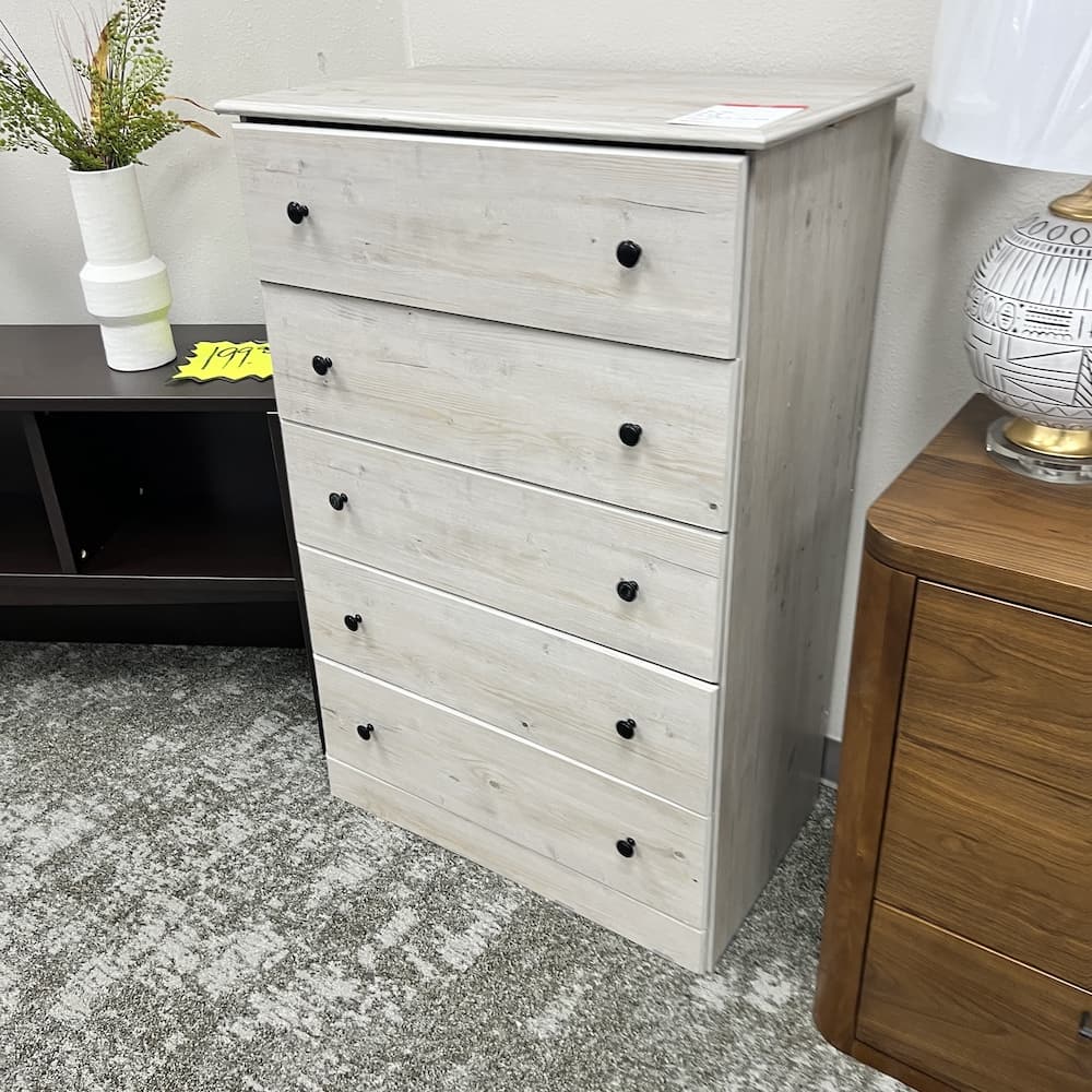 white 5 drawer dresser Lemoore Essentials, open box home furniture
