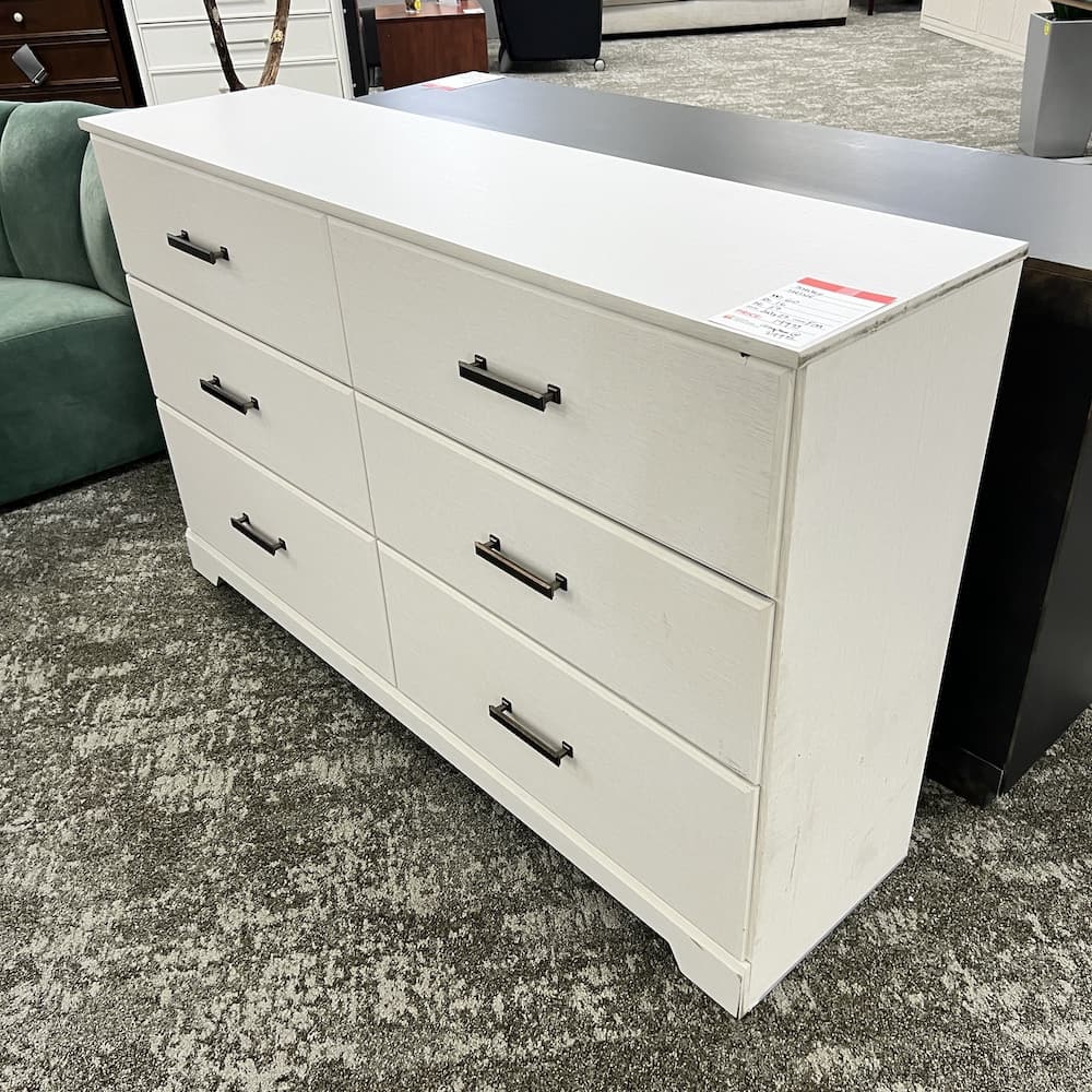 white Ashley furniture 6 drawer, scratch n dent home goods