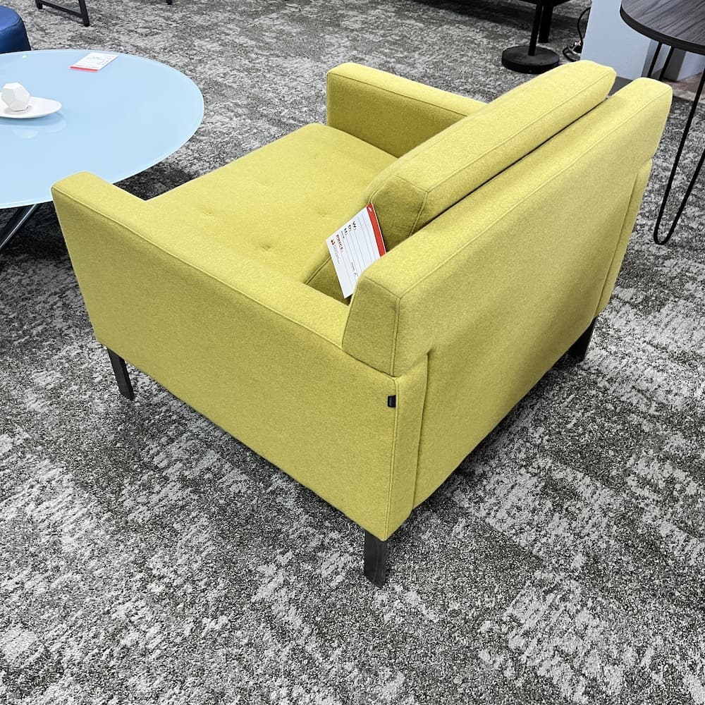 yellow green steelcase coalesse Millbrae lounge chair, used office furniture