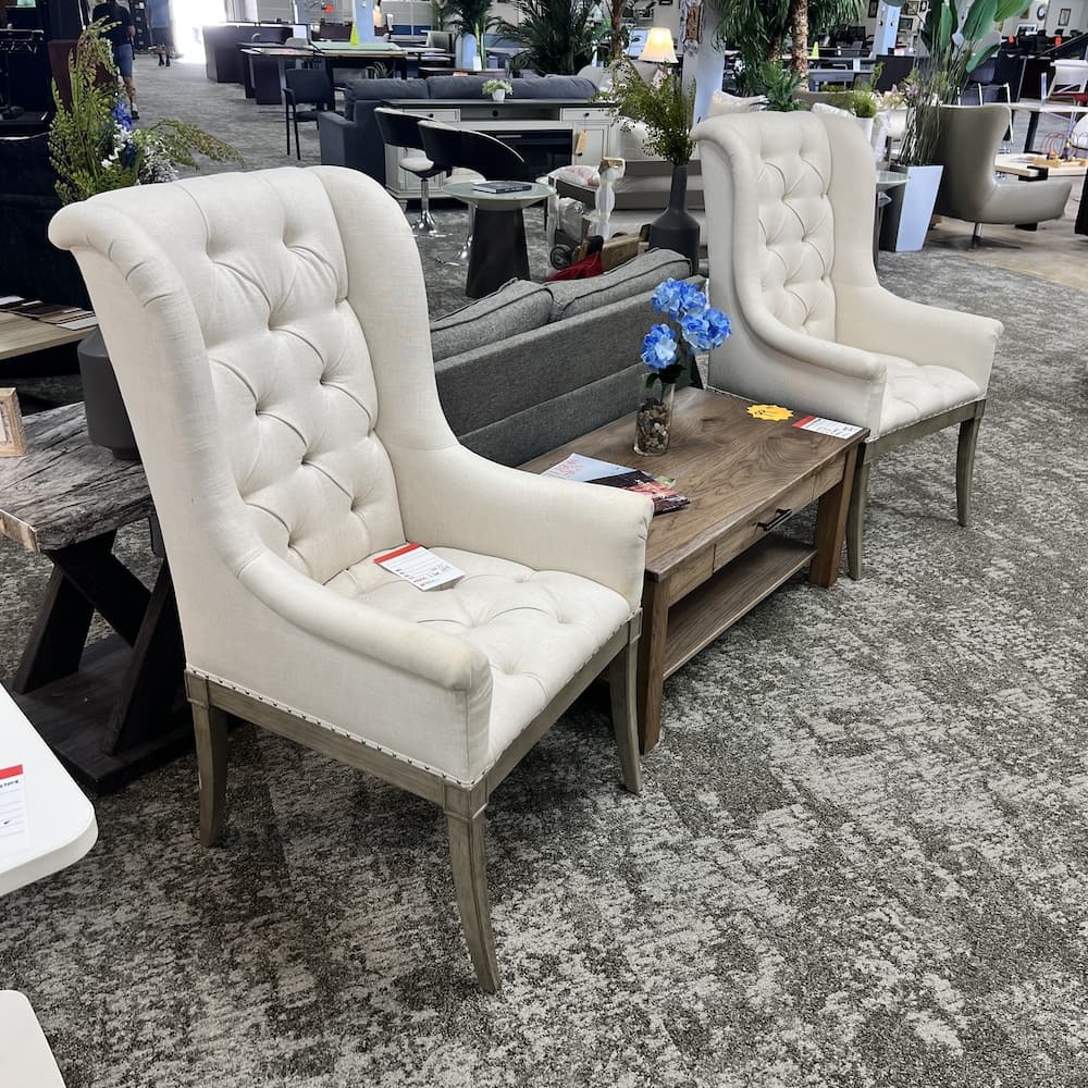 Set of 2 - Coaster Beige Tufted Upholstered Lounge Chair