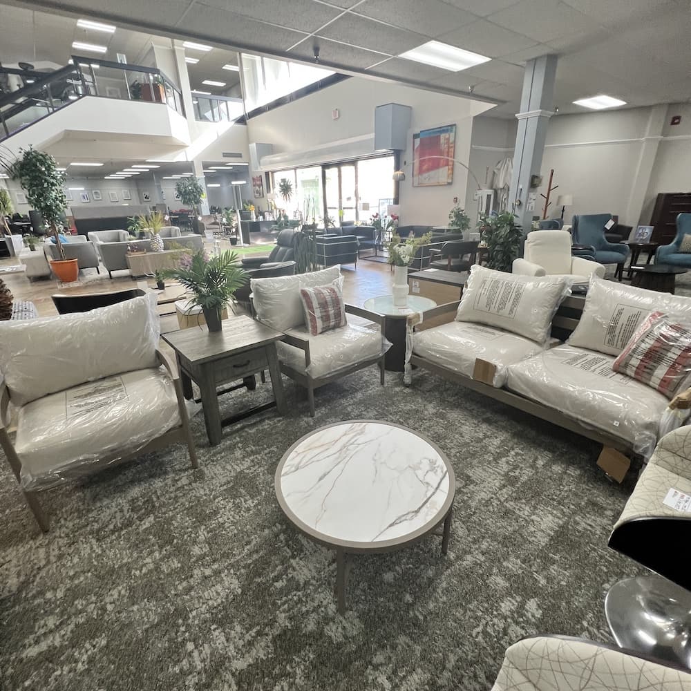 Ashley furniture big creek cove beige taupe patio outdoor seating set, open box scratch n dent