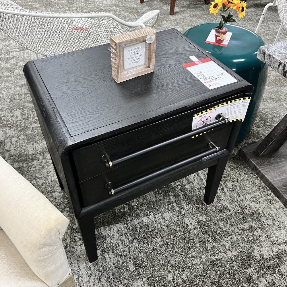 black 2 drawer nightstand, scratch n dent home furniture