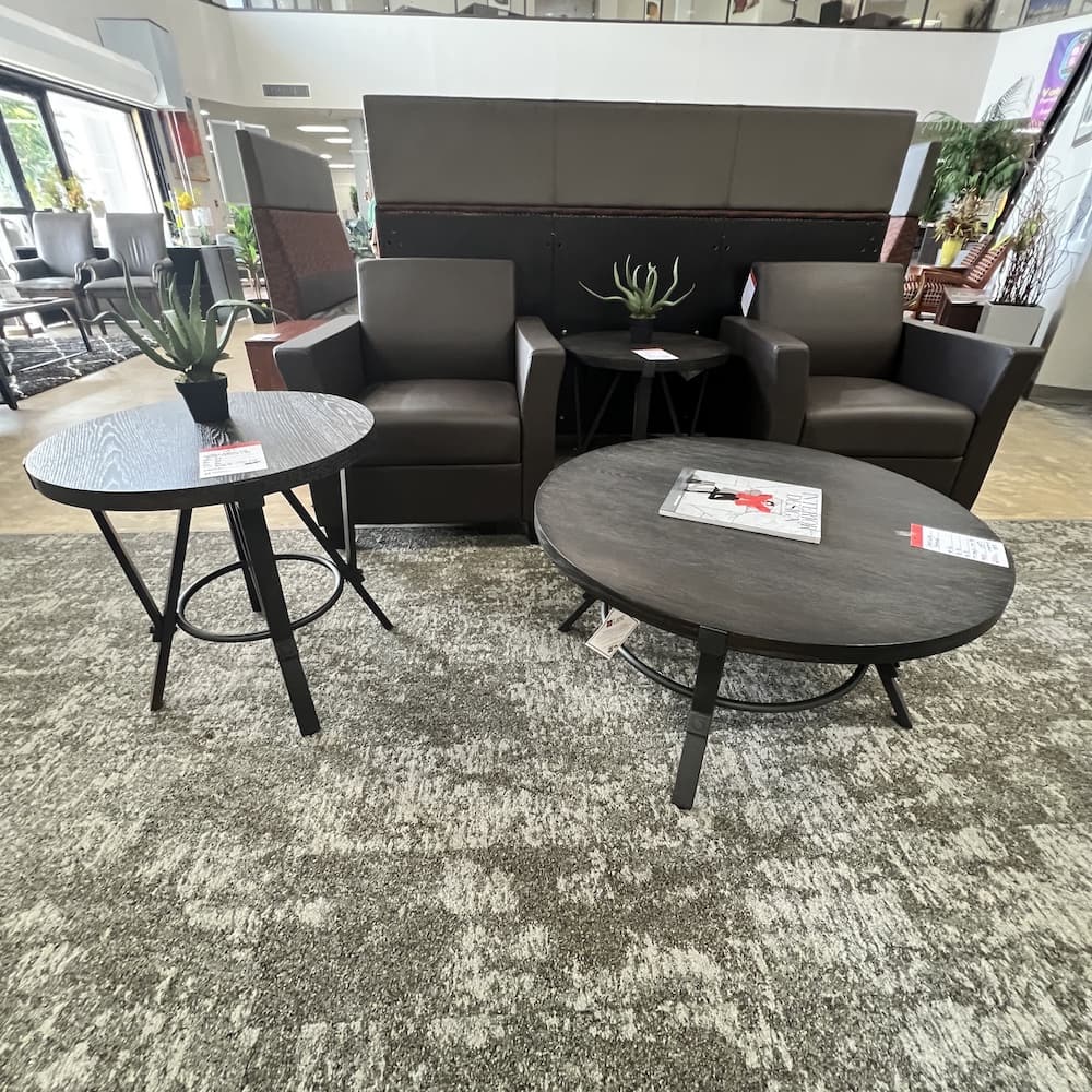 Steve silver side table and coffee table set, open box scratch n dent furniture
