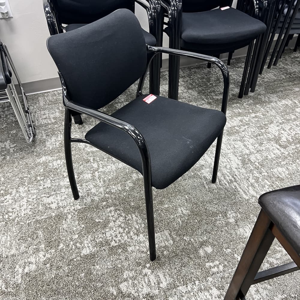 black upholstery stack chair, Herman Miller, used office furniture
