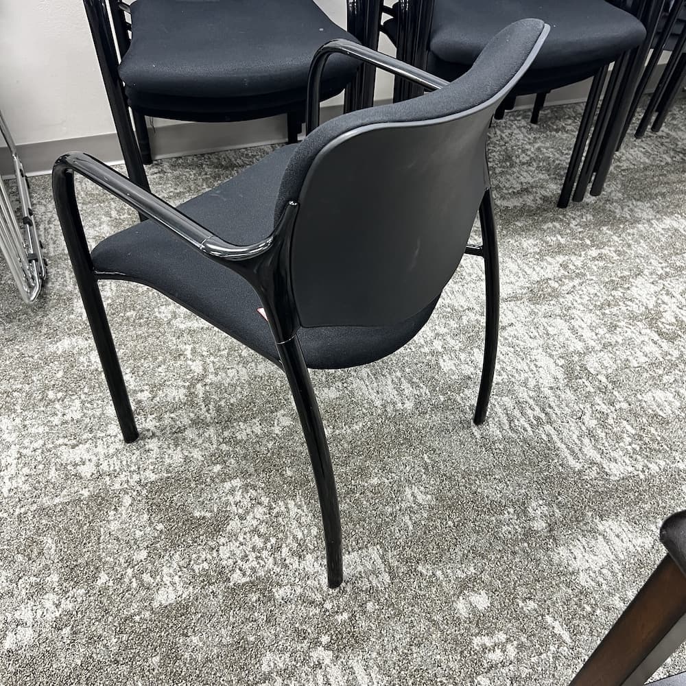black upholstery stack chair, Herman Miller, used office furniture