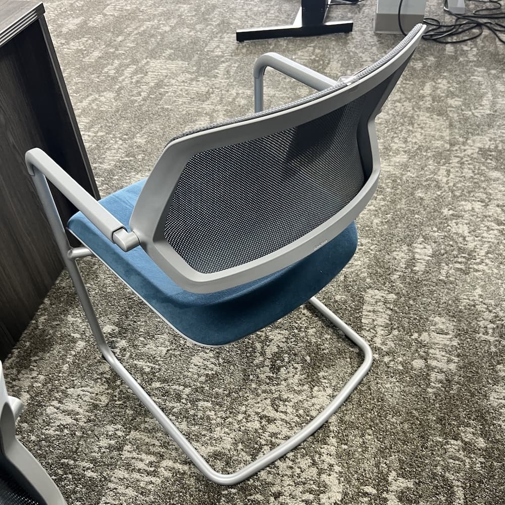 blue upholstery QiVi steelcase guest chair, used office furniture