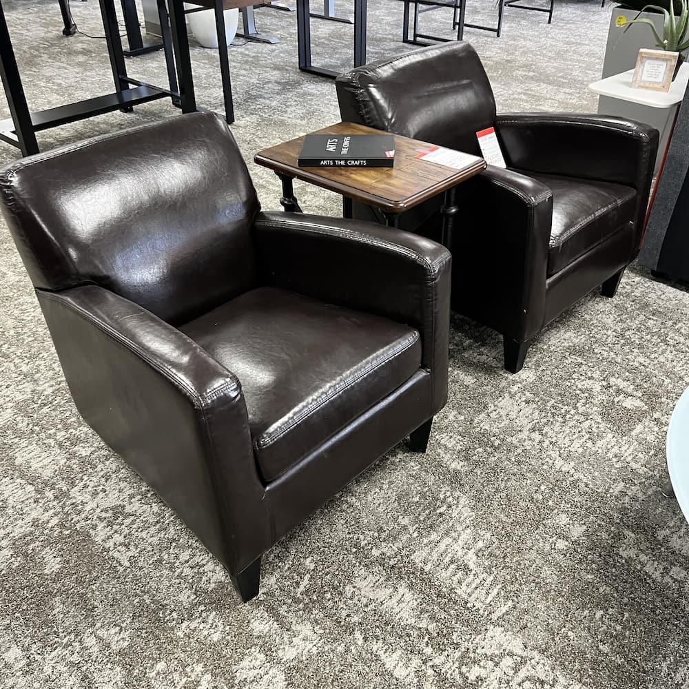 brown vinyl ikea arm chair, lounge chair jappling