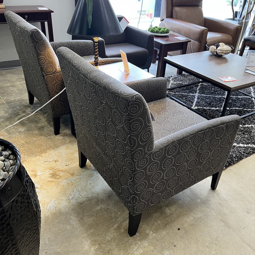 brown upholstered arm chairs for reception lounge area, used office furniture