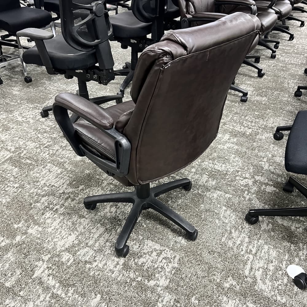brown conference chair plush mid back, used office furniture