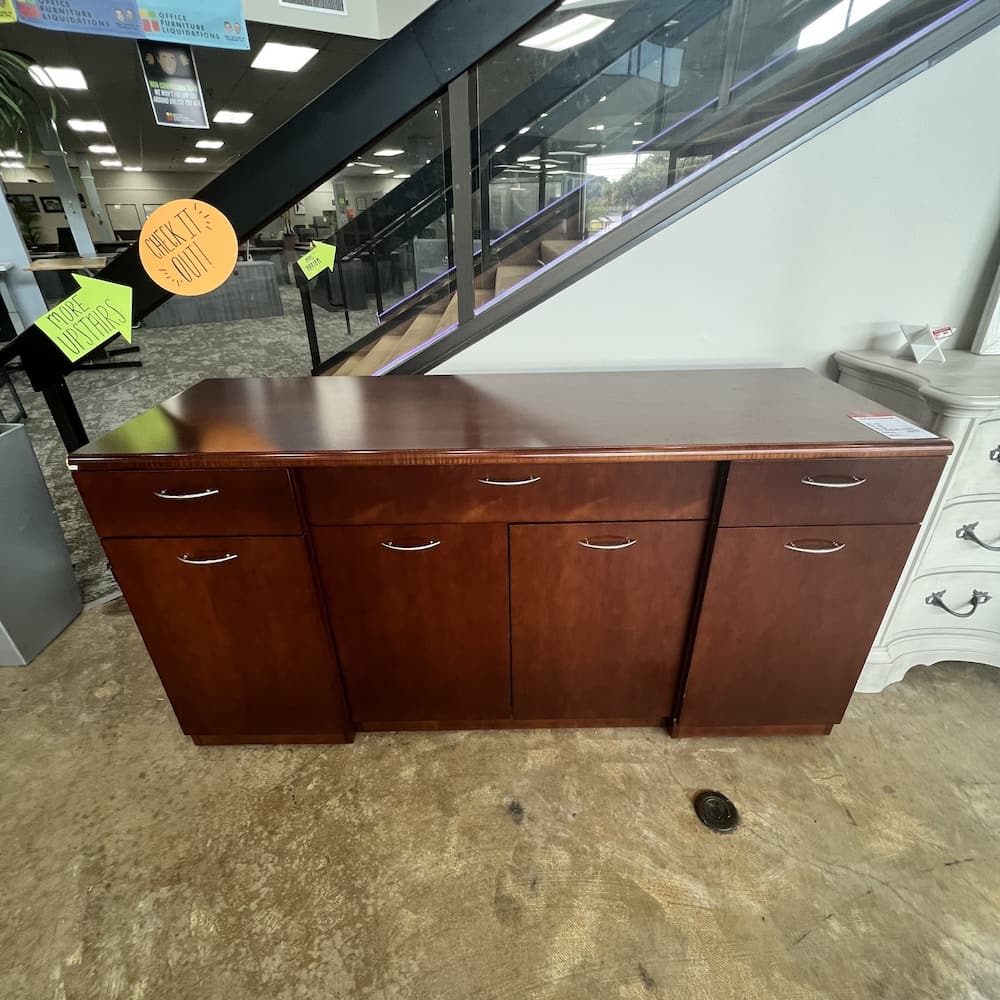 72" W x 36"H Indiana Furniture Cherry Credenza Storage Cabinet