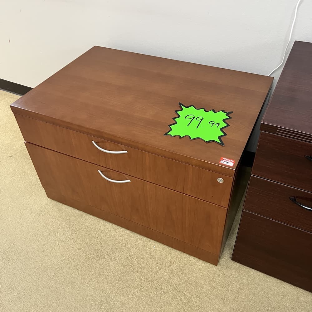 cherry veneer box/file lateral, steelcase, used office furniture