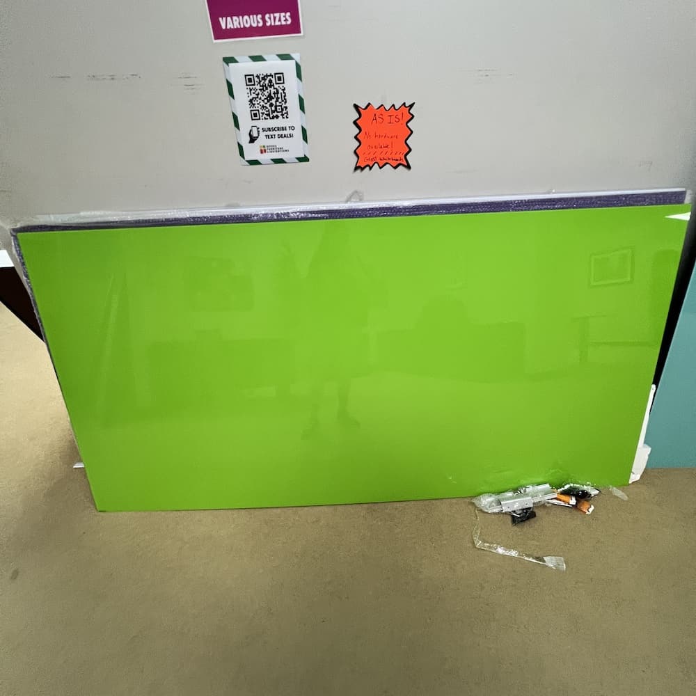 green glass 4 ft x 8 ft magnetic dry erase board wall mount, office school accessories