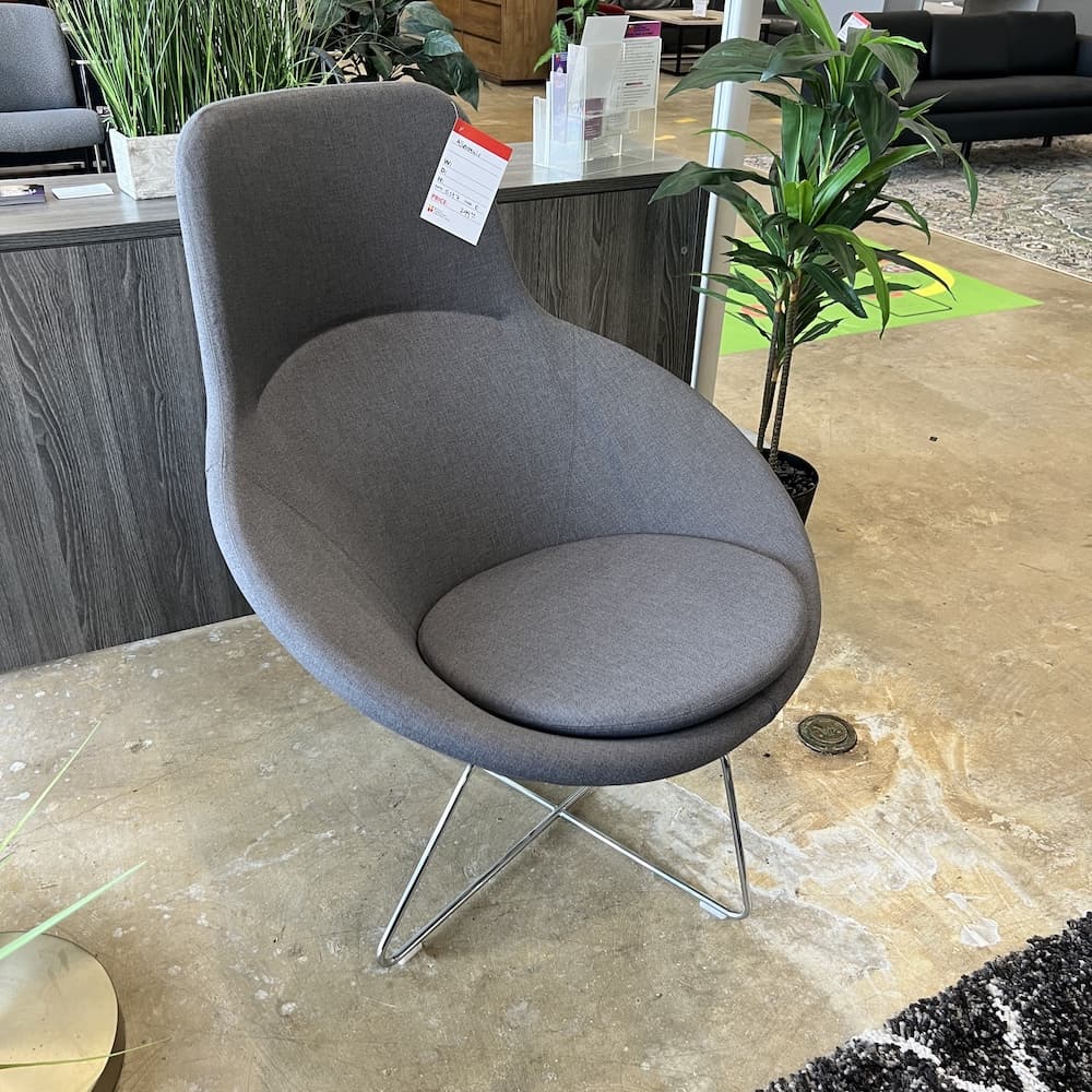 grey and chrome womb lounge chair modern allermuir conic, used office furniture