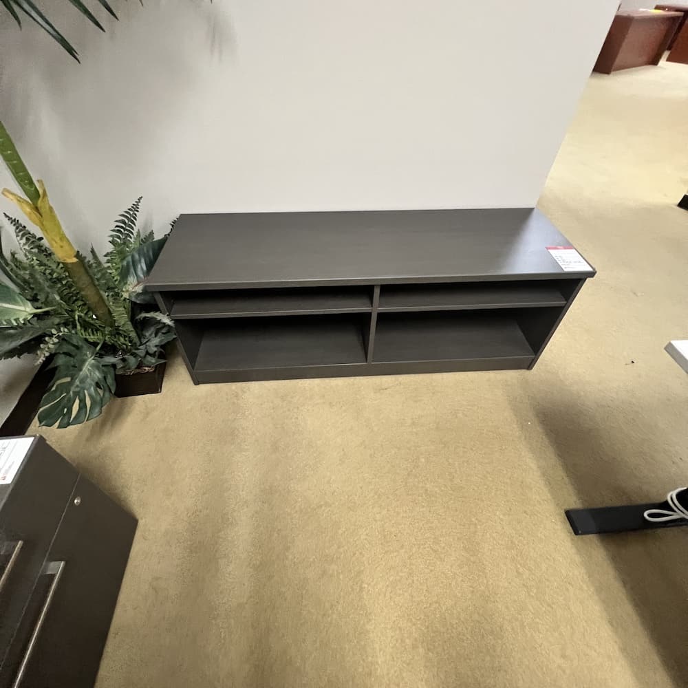 grey and white desk set with storage and height adjustable, used office furniture