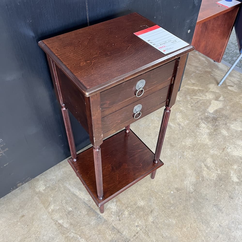 16" W x 32" H Bombay House Mahogany Veneer Side Table