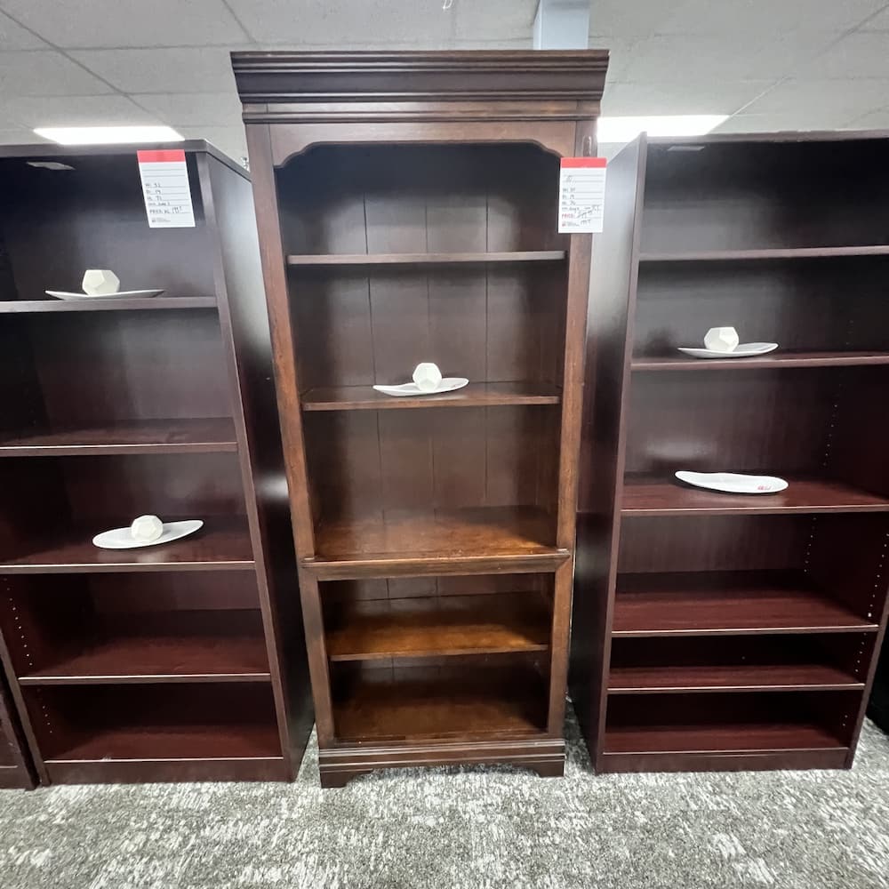 mahogany veneer wood bookcase traditional, used office furniture