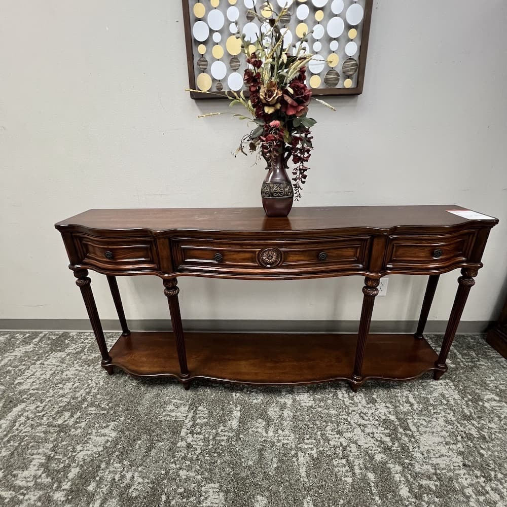 butler mahogany walnut console hallway table, used furniture
