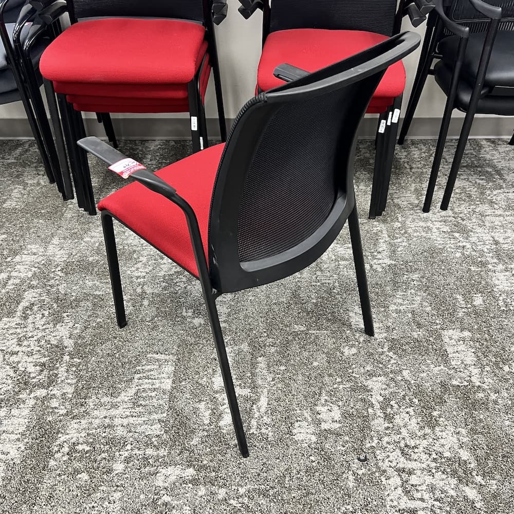 steelcase reply stacking chair, used office furniture, mesh back