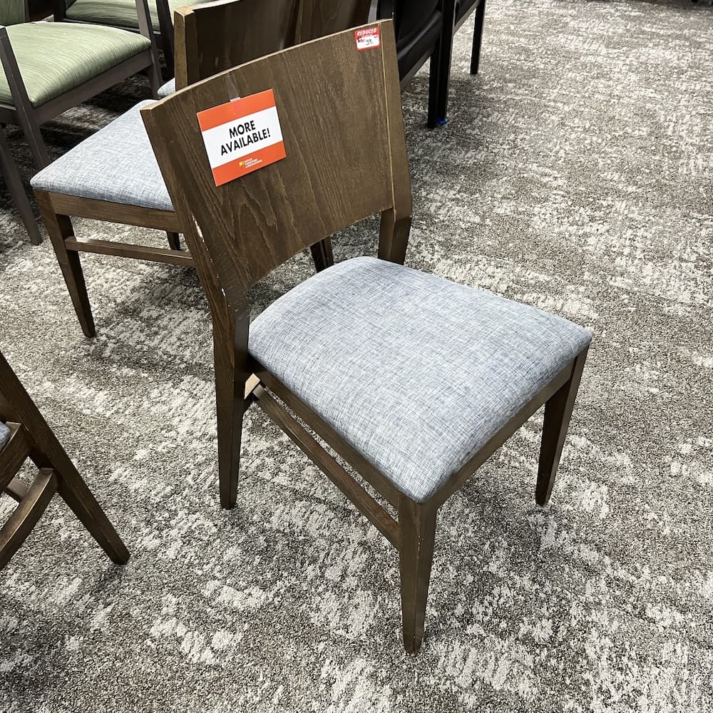 walnut and blue dining chairs, used office furniture