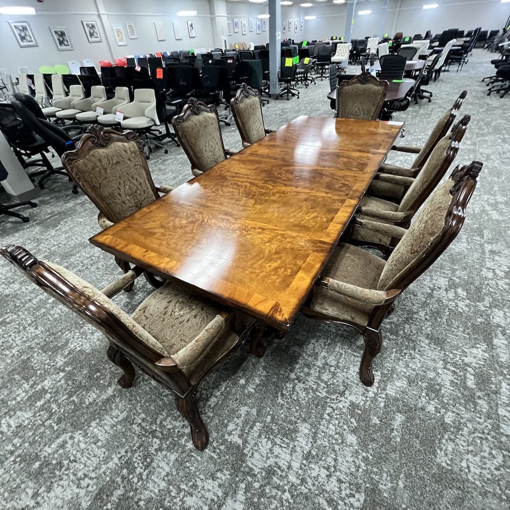 rectangle table traditional walnut conference with extender leaves, used home office furniture