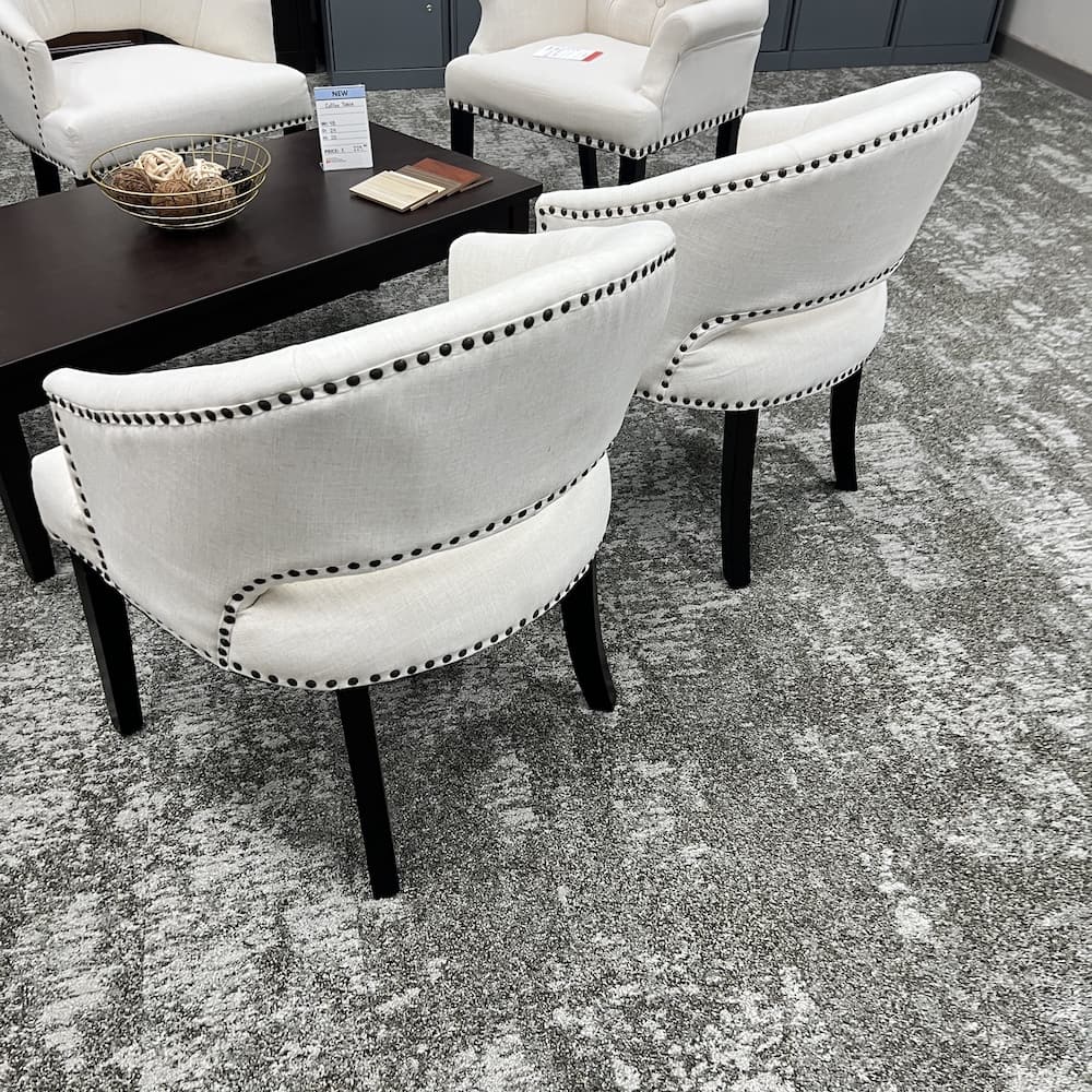Ave Six Vivian accent chair, white and espresso, used home furniture