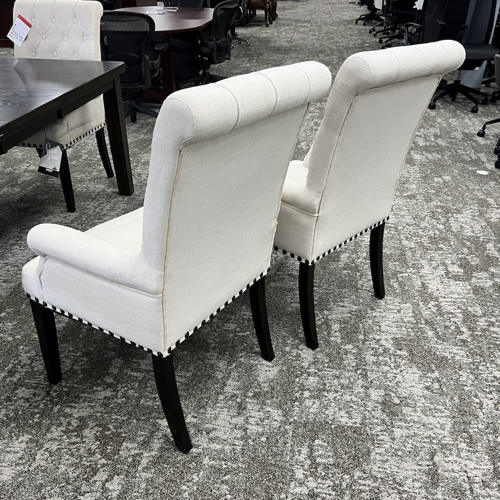 white arm chair tufted, used open box home furniture office furniture
