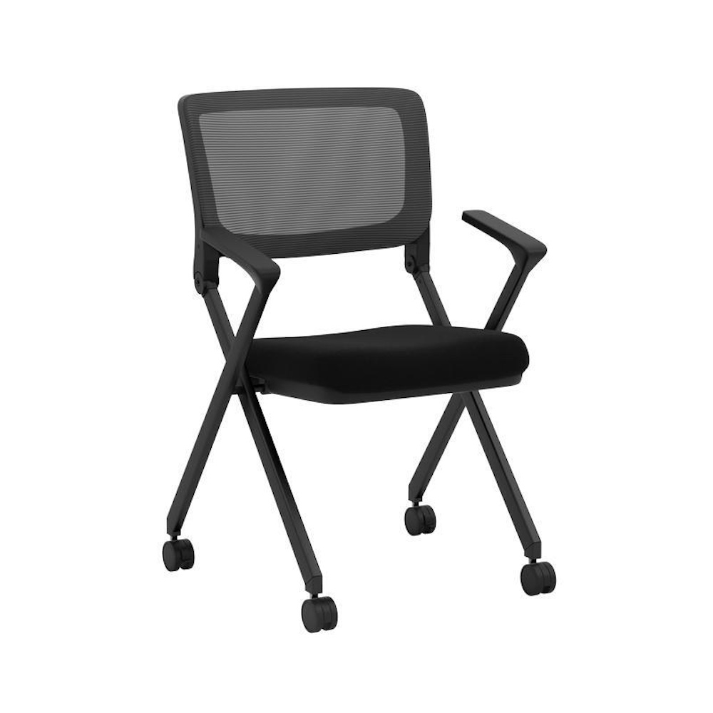 Alan nesting black mesh back chair, rolling, new closeout office furniture