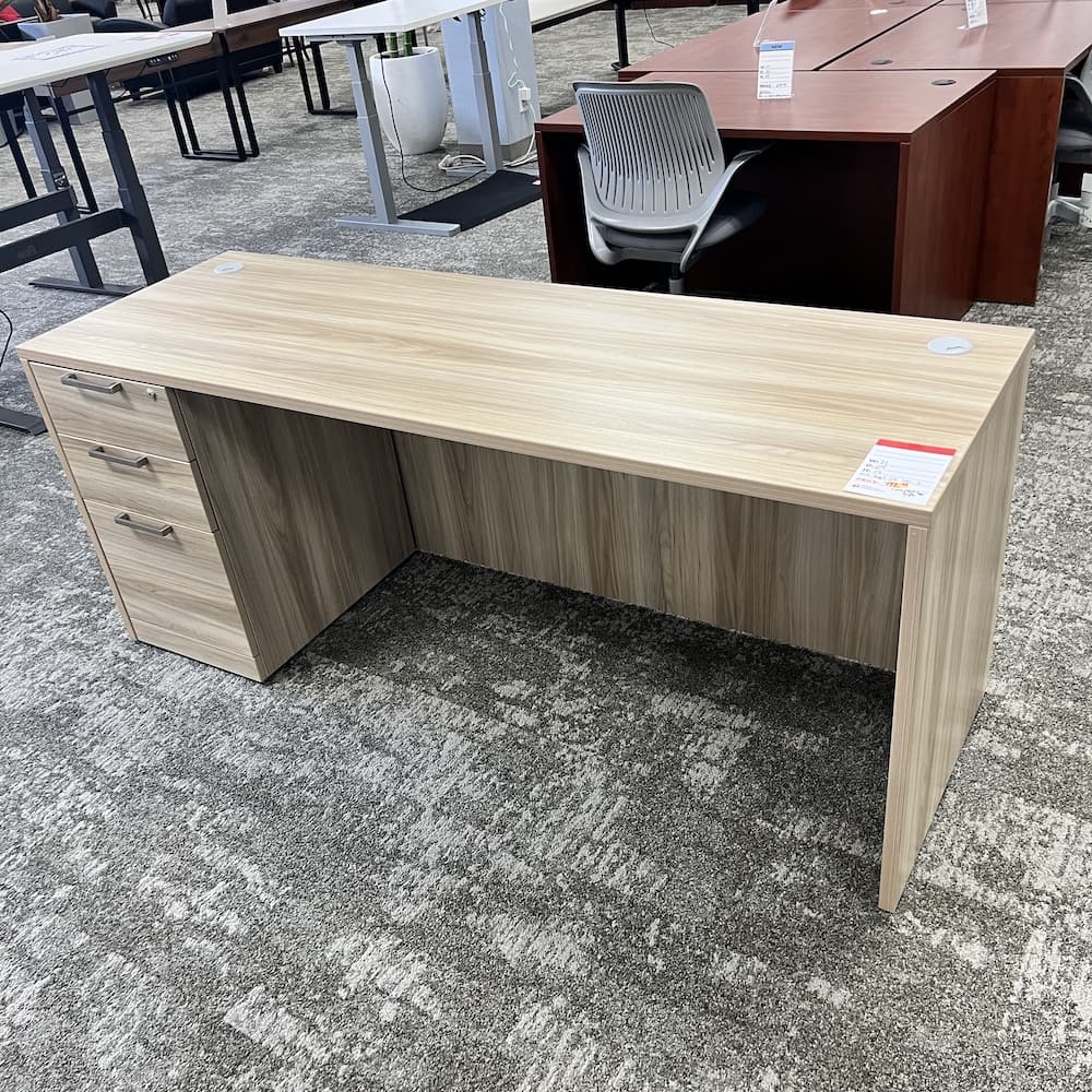 american elm laminate desk credenza with box/box/file, open box office furniture scratch n dent