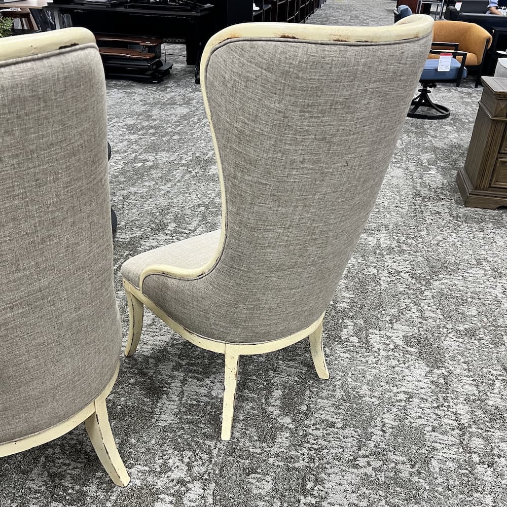 beige uttermost selam wing chair, set of 2 used lounge chairs
