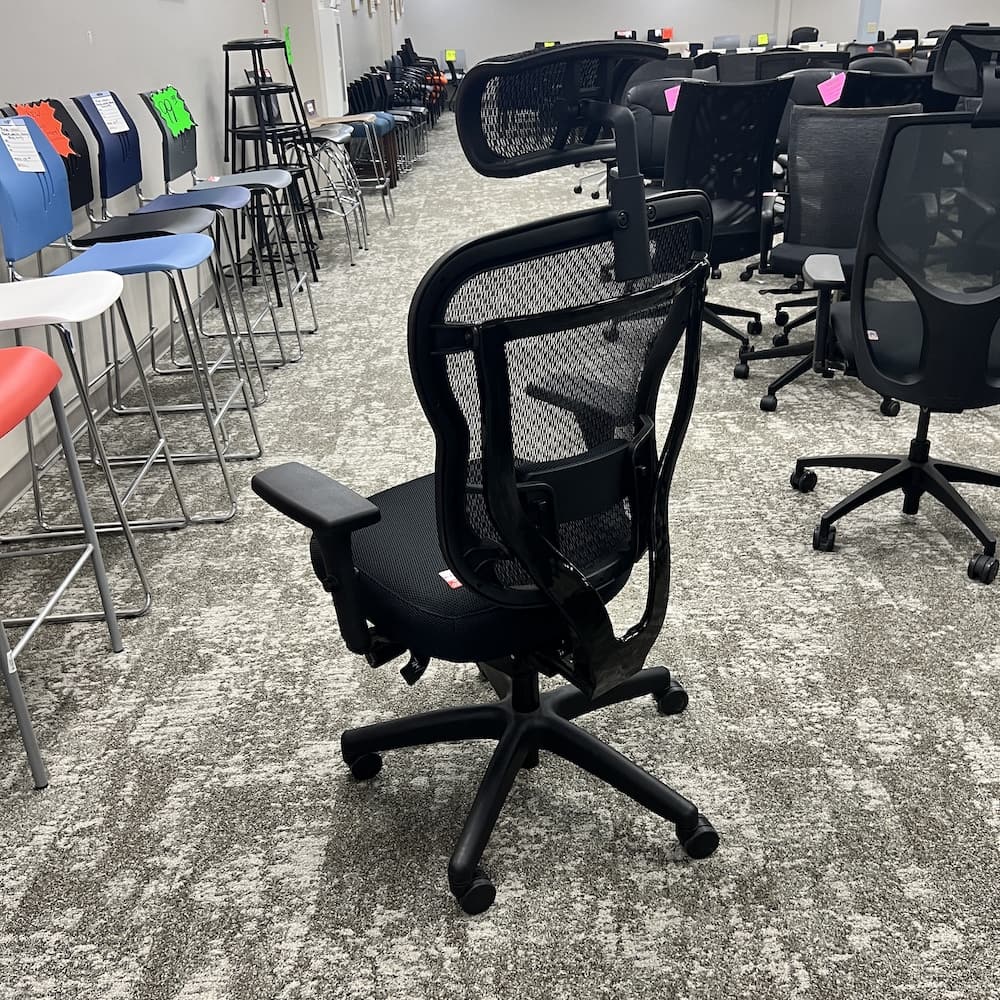 black buzz seating rico mesh back chair with head rest, open box office furniture, ergonomic