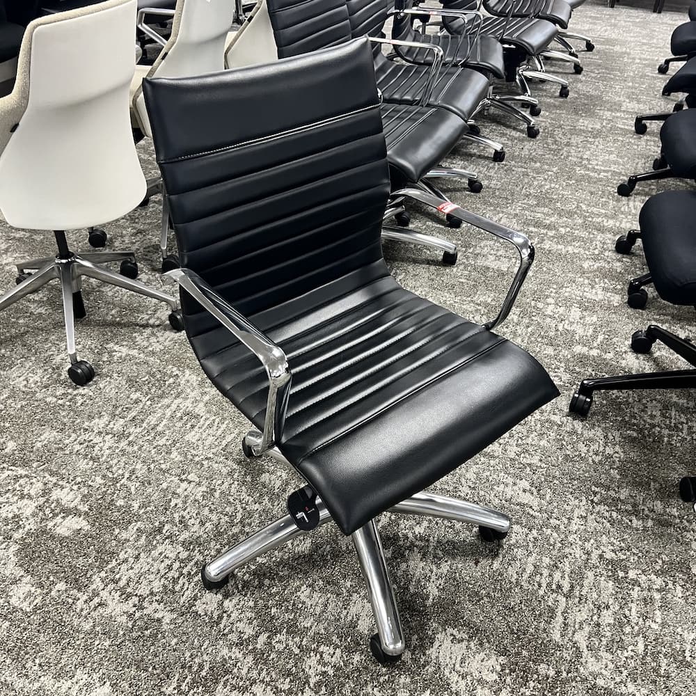 black vinyl and chrome , used office furniture