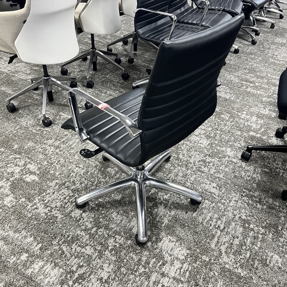 black vinyl and chrome , used office furniture
