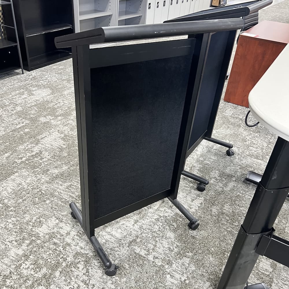 black podium lectern rolling for lectures meeting rooms, used office furniture