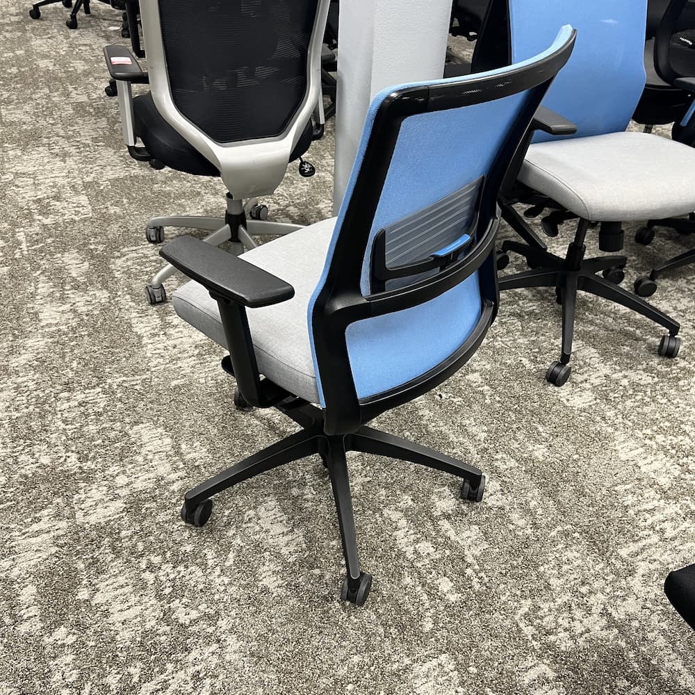 blue mesh back sitonit task chair, novo, used office furniture