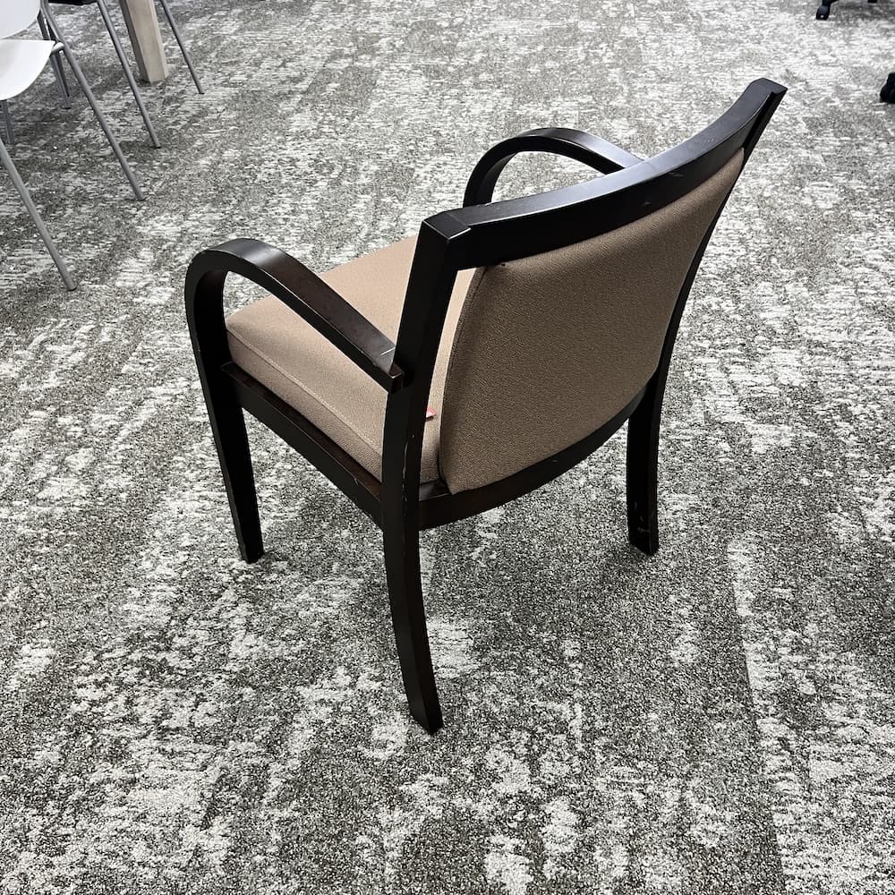 krug brown latte upholstery fabric, guest chair with espresso veneer frame, used office furniture