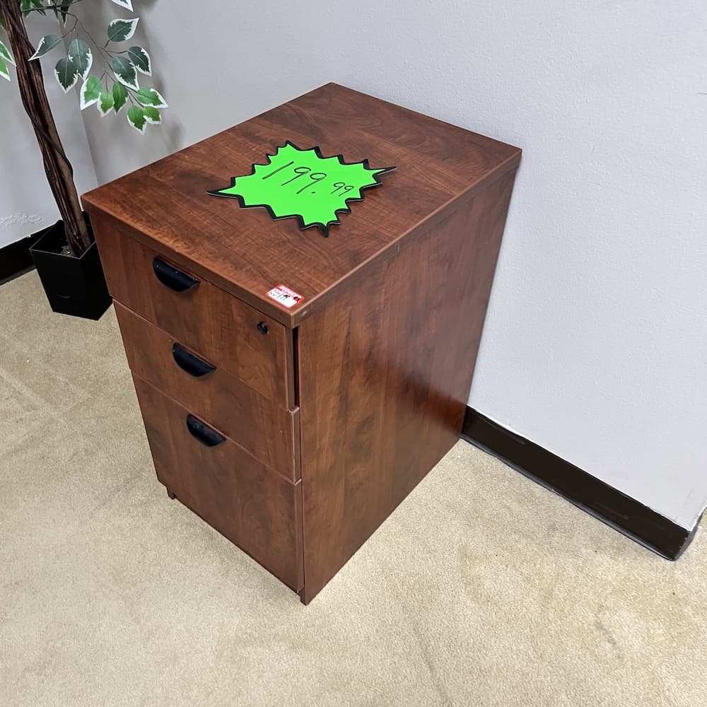 cherry laminate pedestal box box file, used office furniture