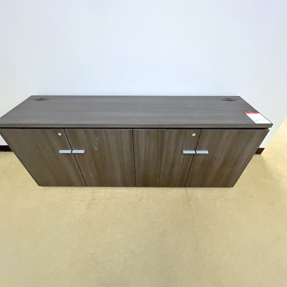grey laminate 4 door storage cabinet credenza, teknion, used office furniture