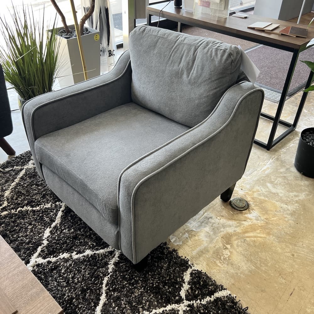 chair lounge, grey upholstery, used home furniture