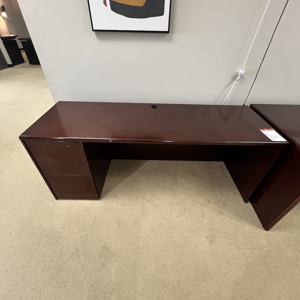 mahogany veneer glossy credenza desk, used office furniture