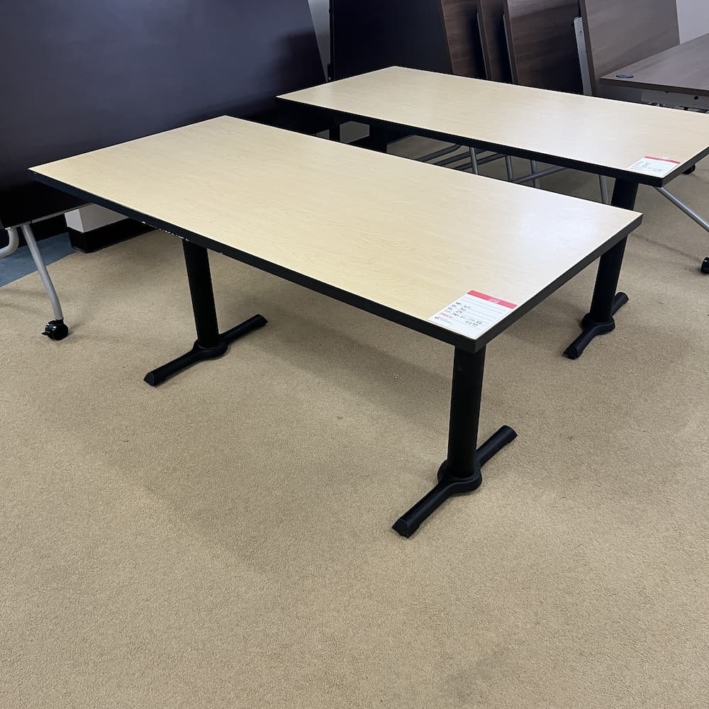 maple laminate top table desk training, used office furniture