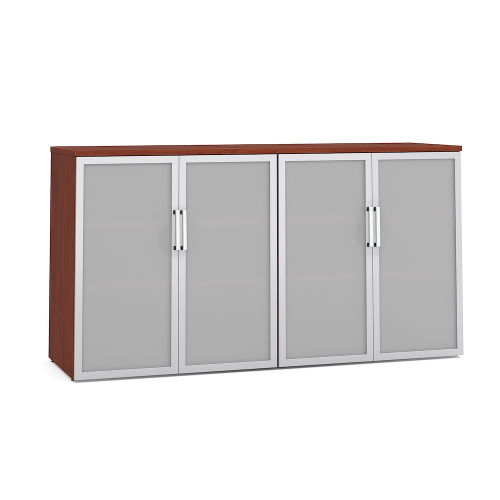 storage cabinet, 4 door glass frosted laminate corporate office furniture commercial furniture new, counter height buffet hospitality cabinet