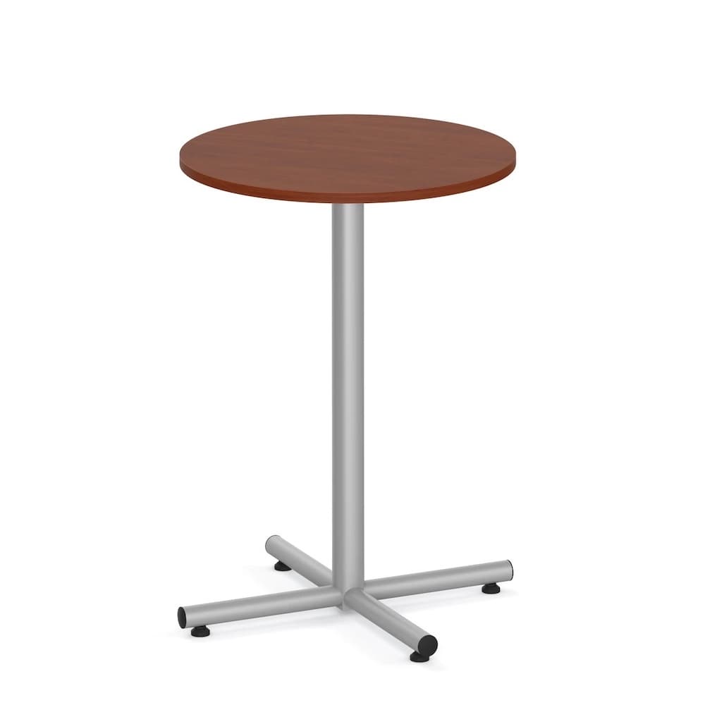 New - 30" W x 42" H Round Laminate Pub Table with Metal Cross Base, Various Colors - Image 4