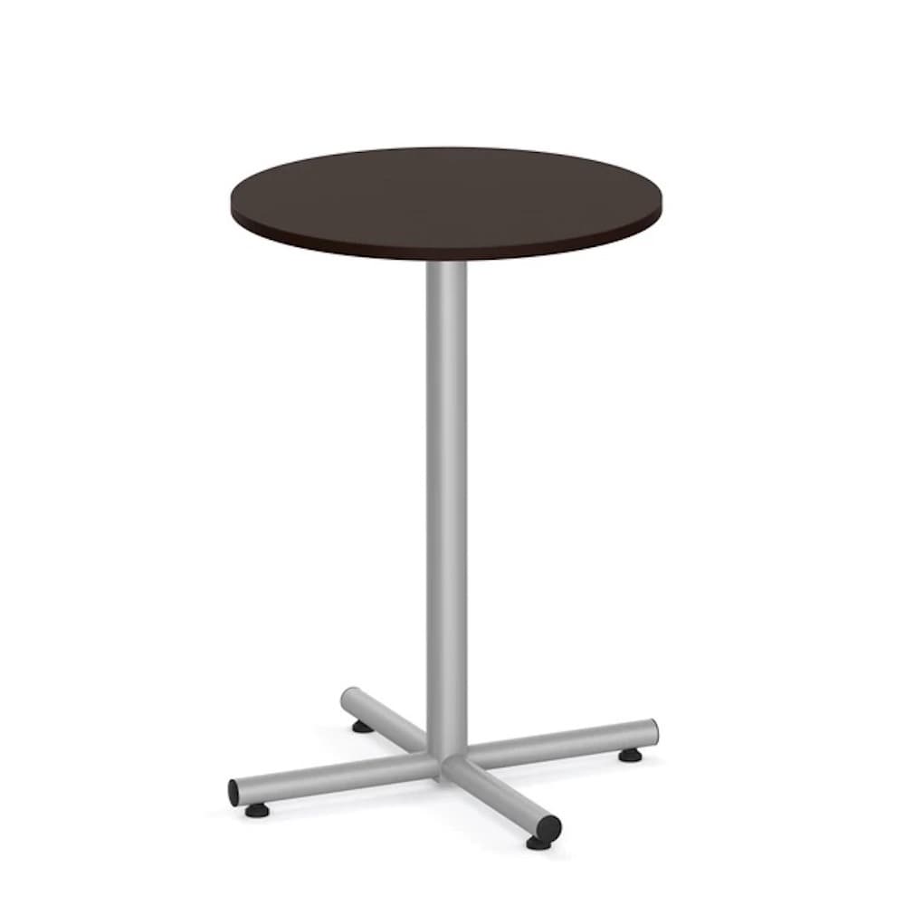New - 30" W x 42" H Round Laminate Pub Table with Metal Cross Base, Various Colors