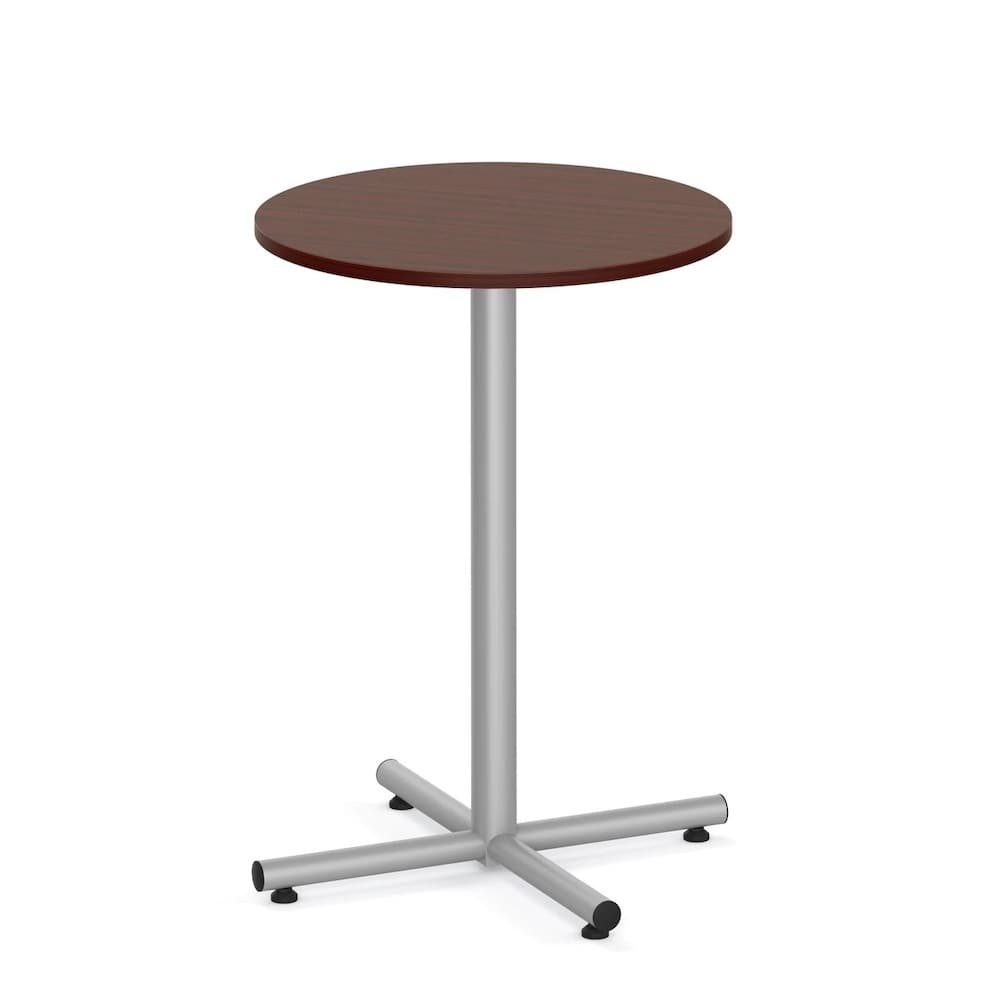 New - 30" W x 42" H Round Laminate Pub Table with Metal Cross Base, Various Colors - Image 7