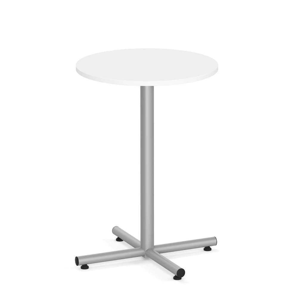 New - 30" W x 42" H Round Laminate Pub Table with Metal Cross Base, Various Colors - Image 6