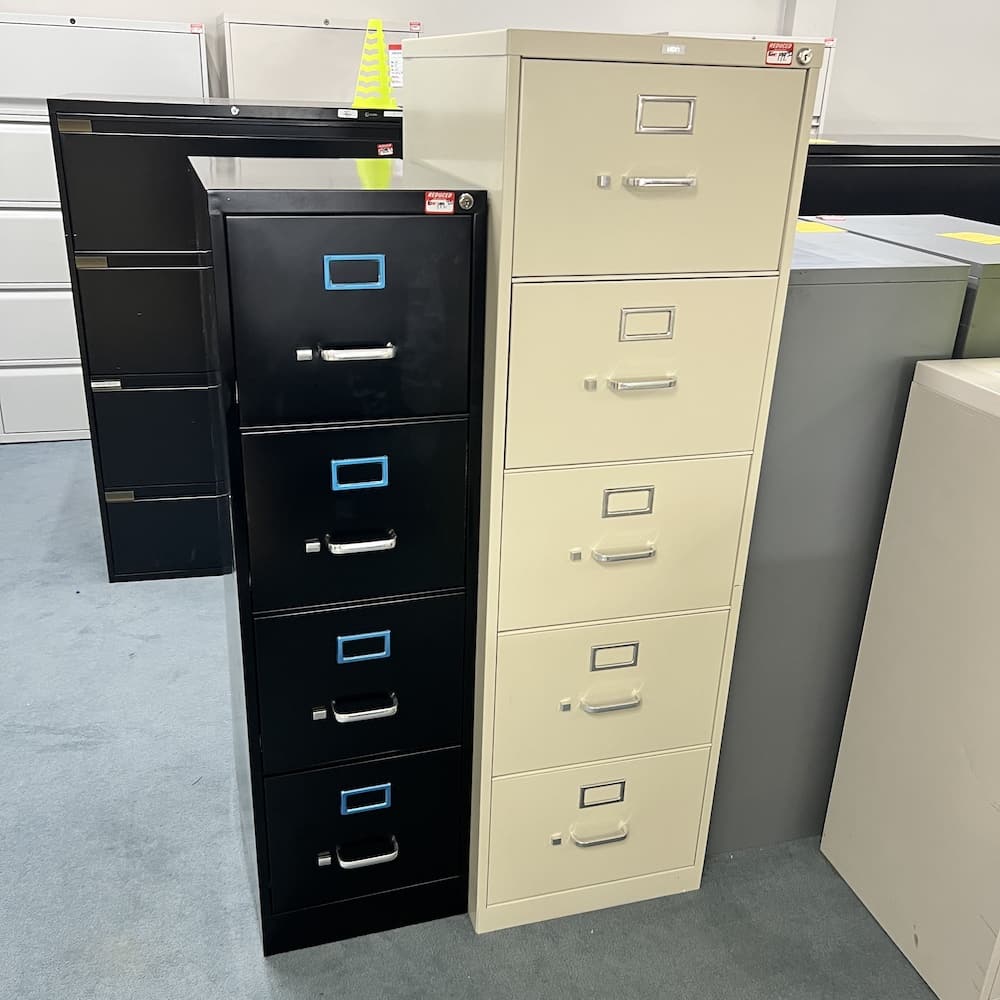 4 drawer vertical files, used office furniture and open box