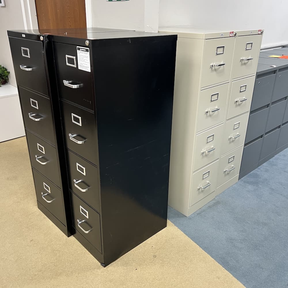4 drawer vertical files, used office furniture and open box